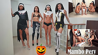 ¡delicia, Una Chica Con Una Camiseta Negra, Se Une A Un Grupo De Monjas Pervertidas En Un Ritual Sexual, Incluyendo Acción Anal Y Sexo En Grupo Inverso! ¡no Te Lo Pierdas!